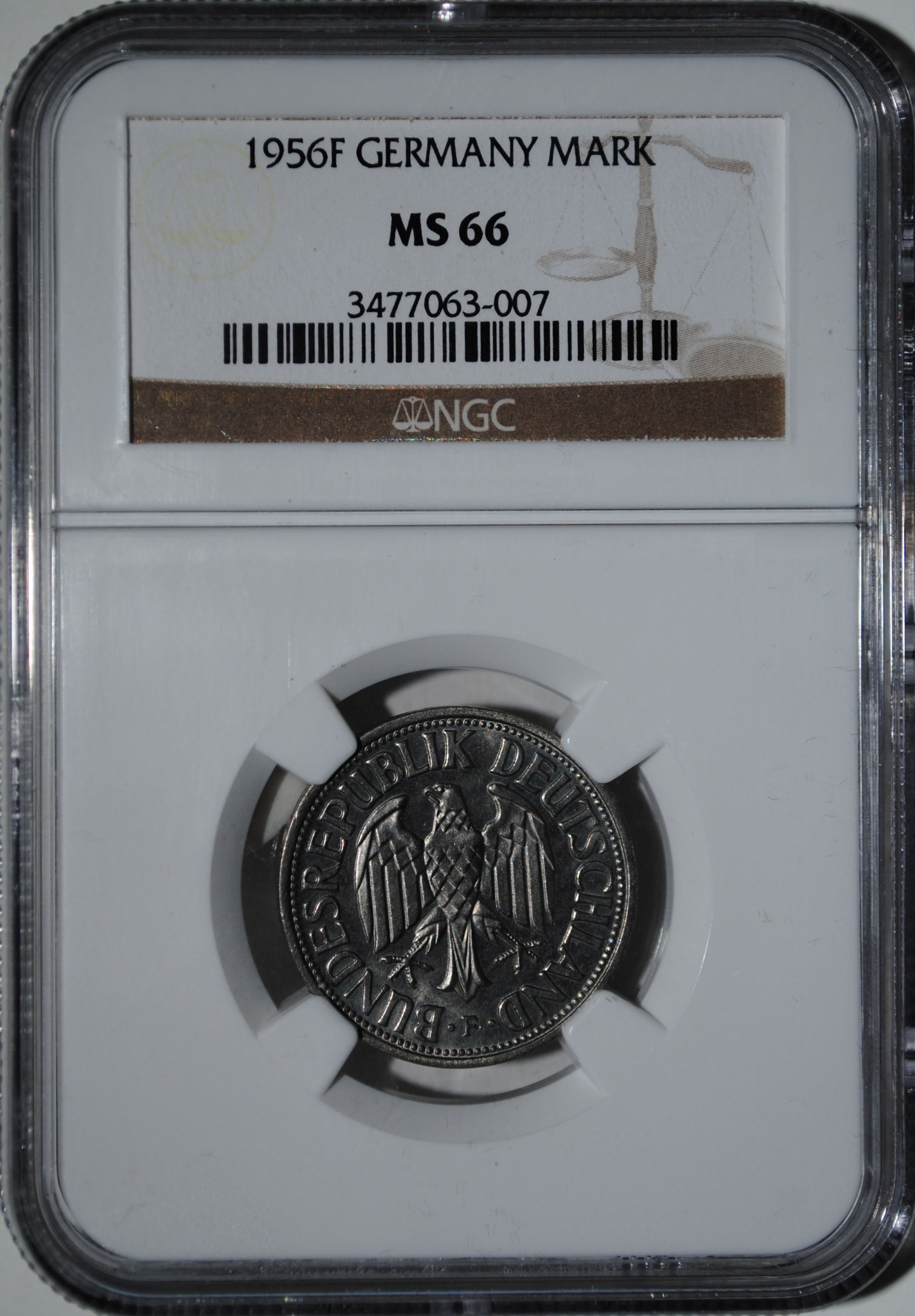1956-F Germany, 1 Mark, obverse